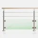 Kit balustrade tube inox et verre rampe en bois