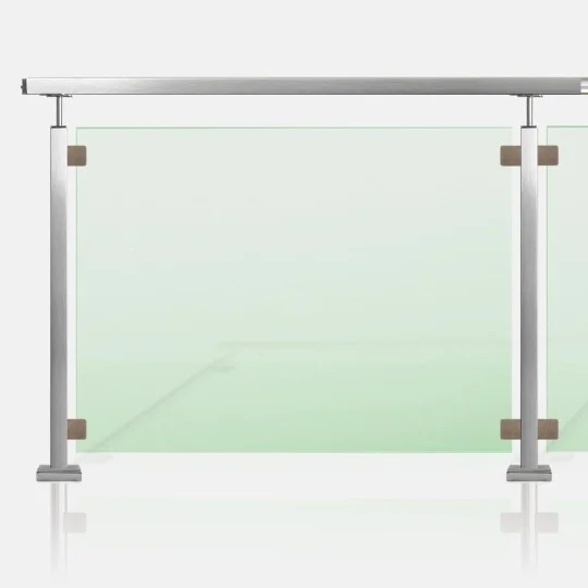 Barrière piscine inox et verre tube carré