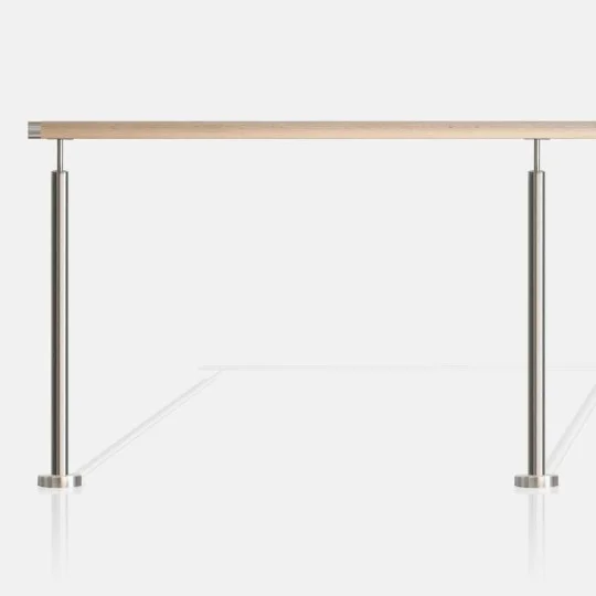 Garde-corps inox sans remplissage, main courante bois