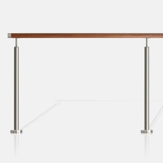 Balustrade inox sans remplissage, main courante bois exotique