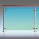 Kit Clôture piscine inox à leds étanche IP 65 main courante bois exotique