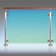 Kit Clôture piscine inox à leds étanche IP 65 tube inox carré rampe bois exotique