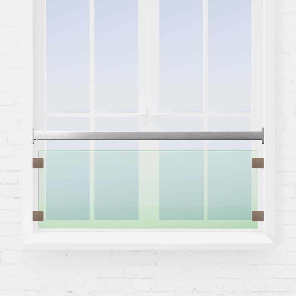 Kit barre appui de fenêtre verre tube inox carré