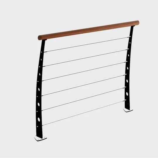 Garde-corps acier 6 câbles Nemo bois exotique