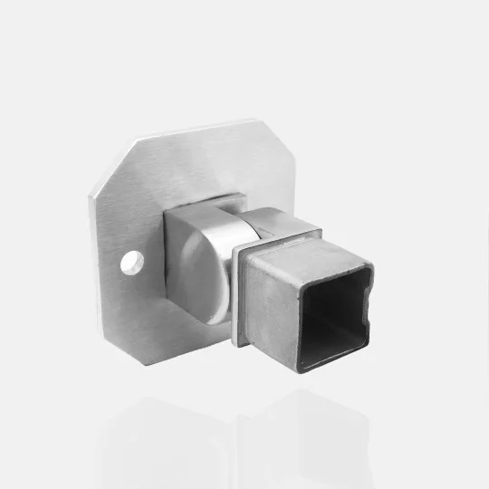 Platine murale orientable pour tube carré