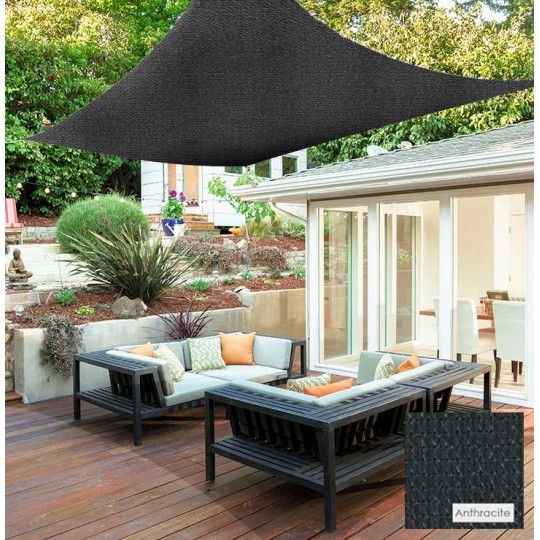 Voile D'Ombrage 3x4.5m HDPE - Protection Solaire 95% UV, Respirante, Pour Terrasse, Jardin, Voiture - Gris Clair
