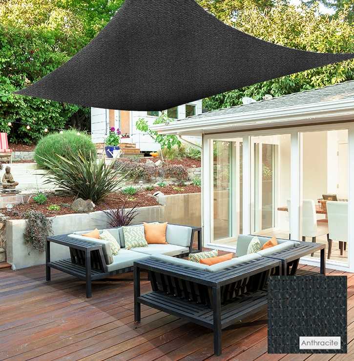 Voile d'ombrage rectangle anthracite
