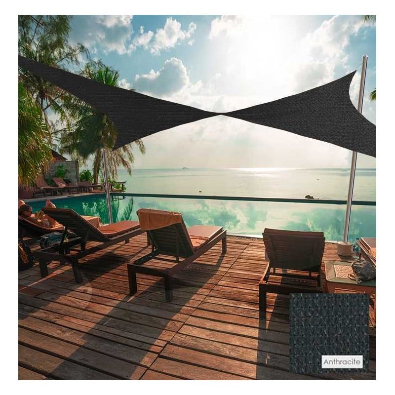 Voile D'Ombrage Rectangulaire 80x80 Cm - HDPE Respirant - Protection 98% UV - Pour Jardin Terrasse - 10