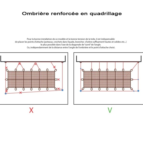 Ombrière renforcée en quadrillage fibre de coco