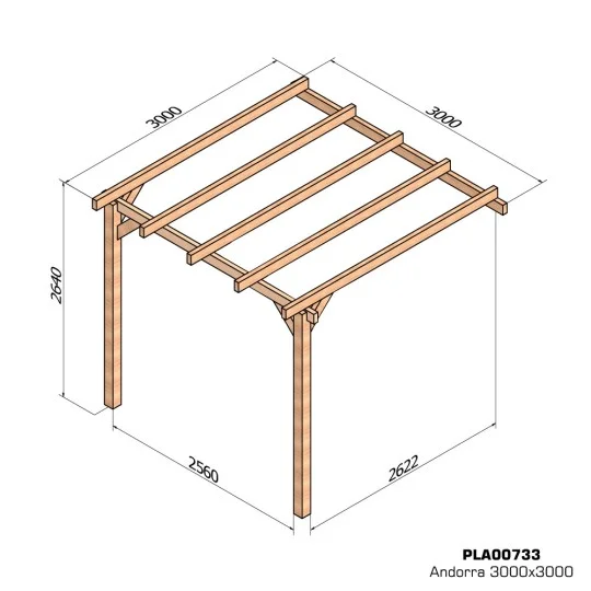 Pergola lamellé-collé ANDORA adossée