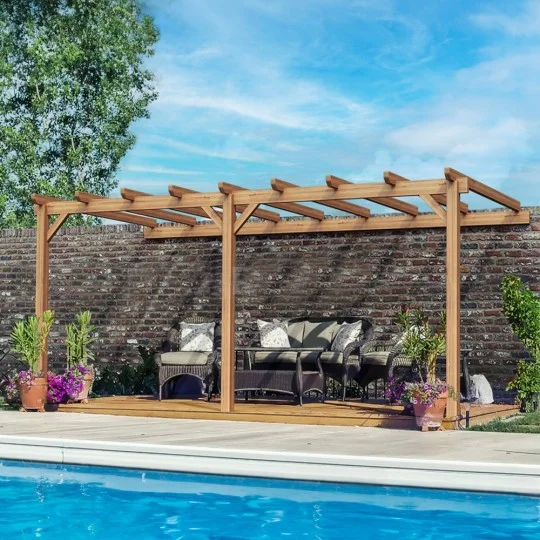 Pergola lamellé-collé PALMA adossée