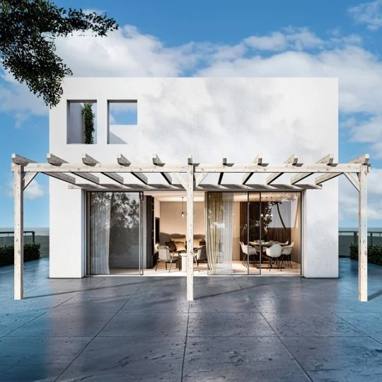 Pergola lamellé-collé SEVILLA adossée