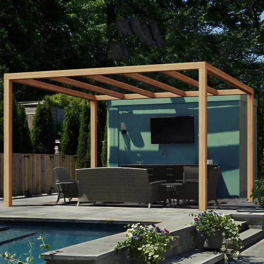 Pergola bois lamellé-collé autoportée Santander