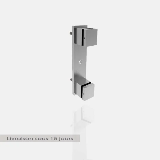 Plot carré 40mm sur platine double 50x200mm fixation à l'anglaise