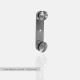 Plot rond 50mm sur platine double 50x200mm fixation à l'anglaise