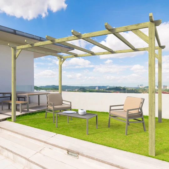 Pergola BARCELONA bois massif autoportée