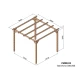 Pergola BARCELONA bois massif autoportée 3x3
