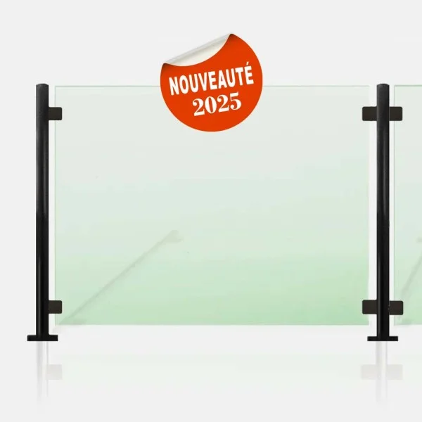 Garde-corps inox verre avec traitement PVD noir