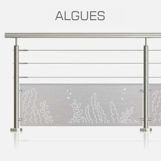 Garde-corps 3 câbles et tôle aquatique