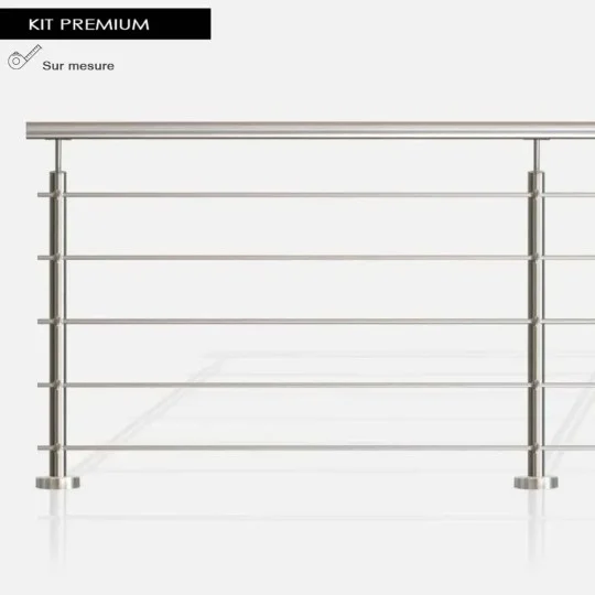Kit Garde-corps à 5 lisses, à barres ou tubes ronds