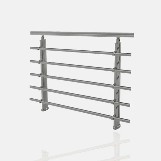 Garde-corps aluminium 5 lisses poteaux elliptiques