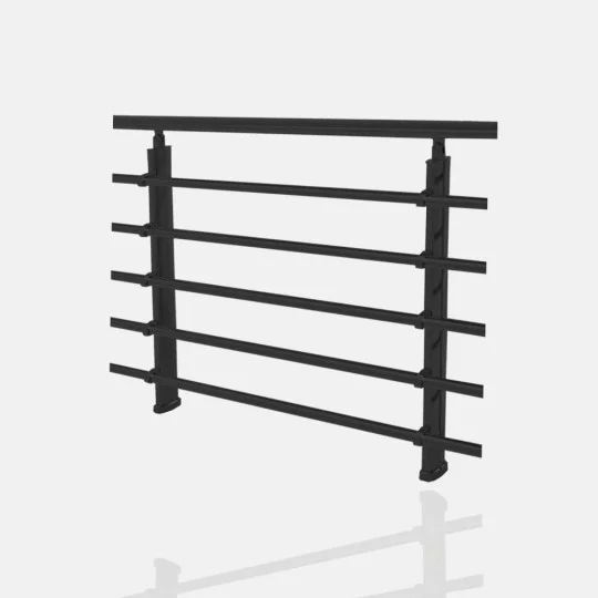Garde-corps aluminium 5 lisses RAL 9005
