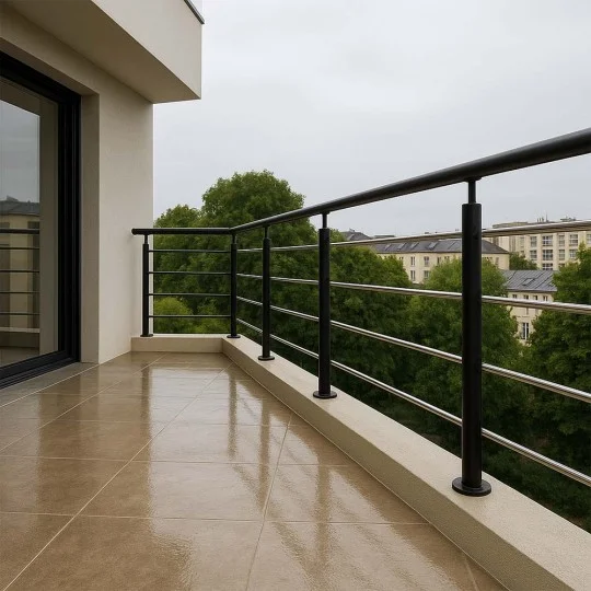 Garde-corps 5 lisses inox noir