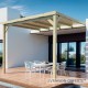 Pergola bois avec toit semi-ouvert adossée