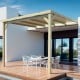 Pergola bois avec toit semi-ouvert adossée