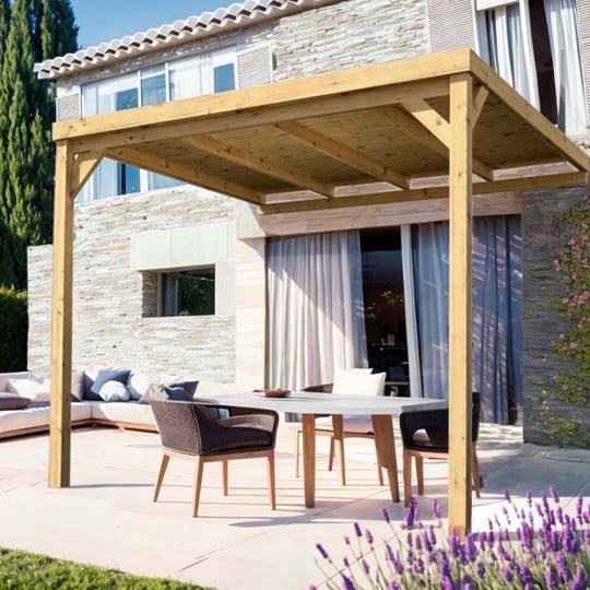 Pergola adossée avec toit