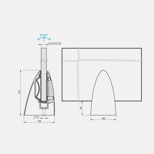 Pince à verre de sol Menhir noir