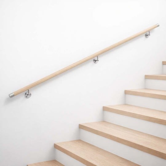 Kit main courante bois de hêtre