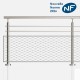 Garde-corps 2 lisses et filet main courante inox