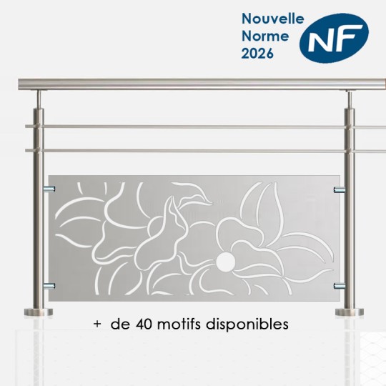 Kit 2 lisses et tôle tube rond main courante inox