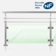 Kit 2 lisses et verre tube carré main courante inox