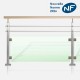 Kit 2 lisses et verre tube carré main courante bois