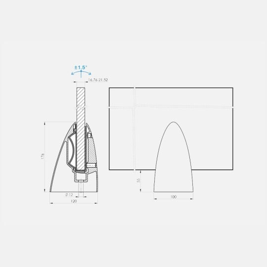Pince à verre Menhir pour garde-corps