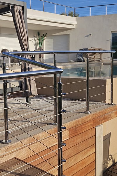 Garde-corps 6 câbles inox