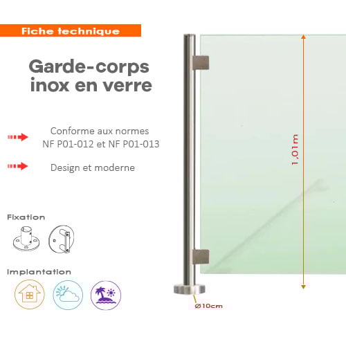 Garde-corps verre inoxkit