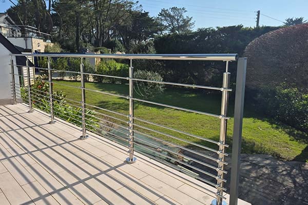 Garde-corps extérieur en inox 316 brossé