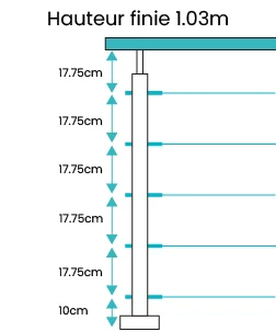 Caractéristiques techniques garde-corps 5 câbles acier