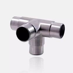 Raccord 4 Voies Main Courante Acier Inoxydable 316 | Diamètre Intérieur 25 Mm | Pour Tuyaux Ronds
