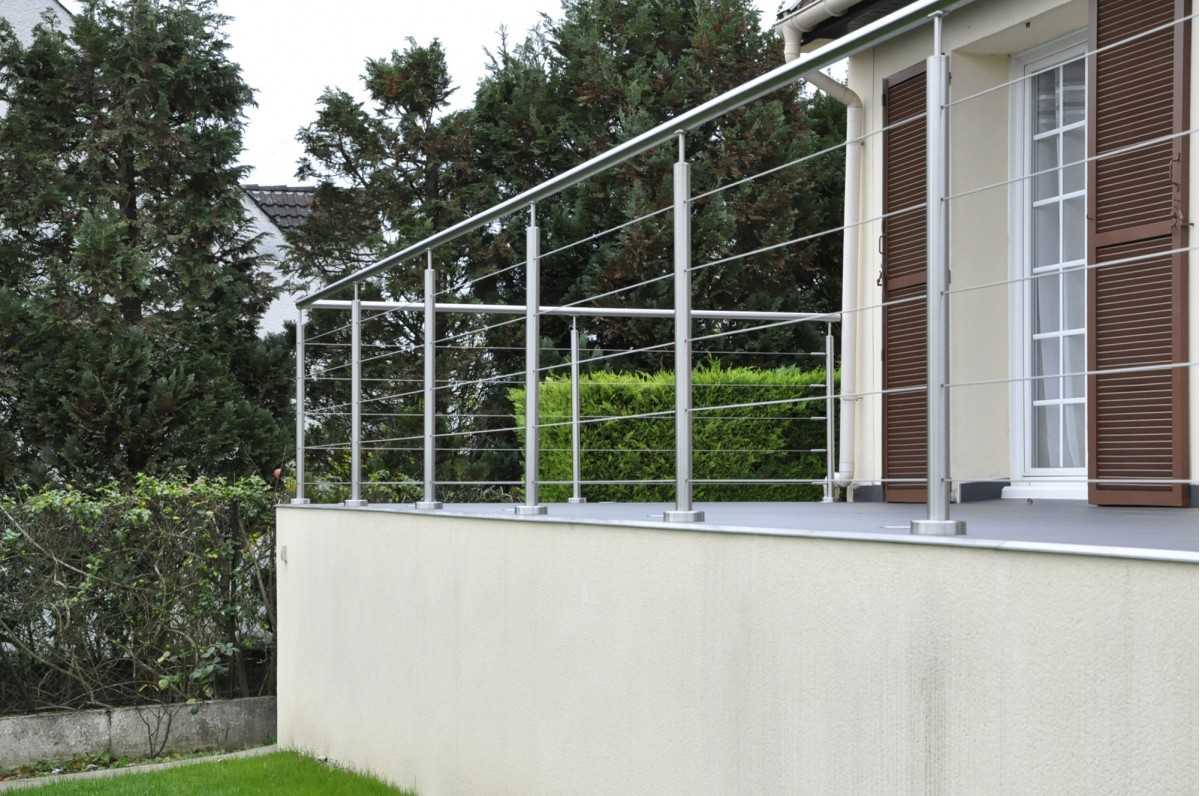 balustrade de terrasse balcon à câble fixation à la française 